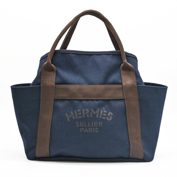 HERMES Navy Tote Bag - Picture 1 of 16